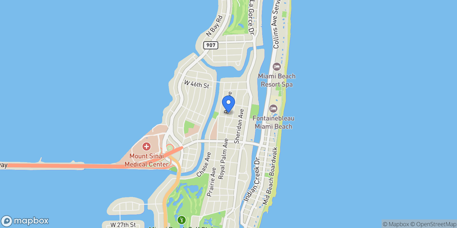 Map showing 4421 Post Ave, Miami Beach, Florida, United States.