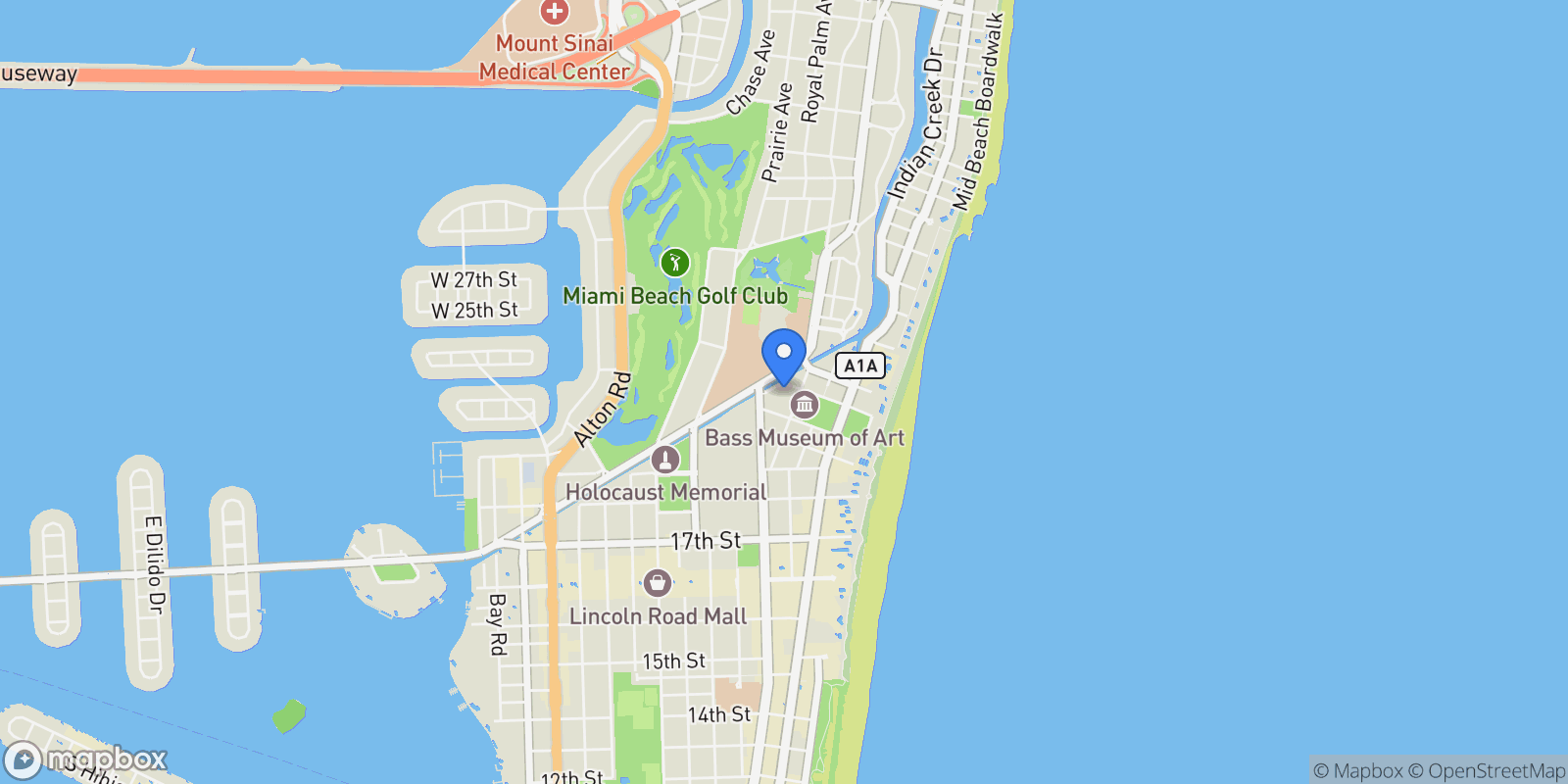 Map showing 2155 Washington Ct 407, Miami Beach, Florida, United States.