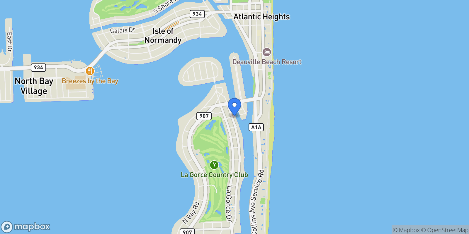 Map showing 6065 Pine Tree Dr, Miami Beach, Florida, United States.