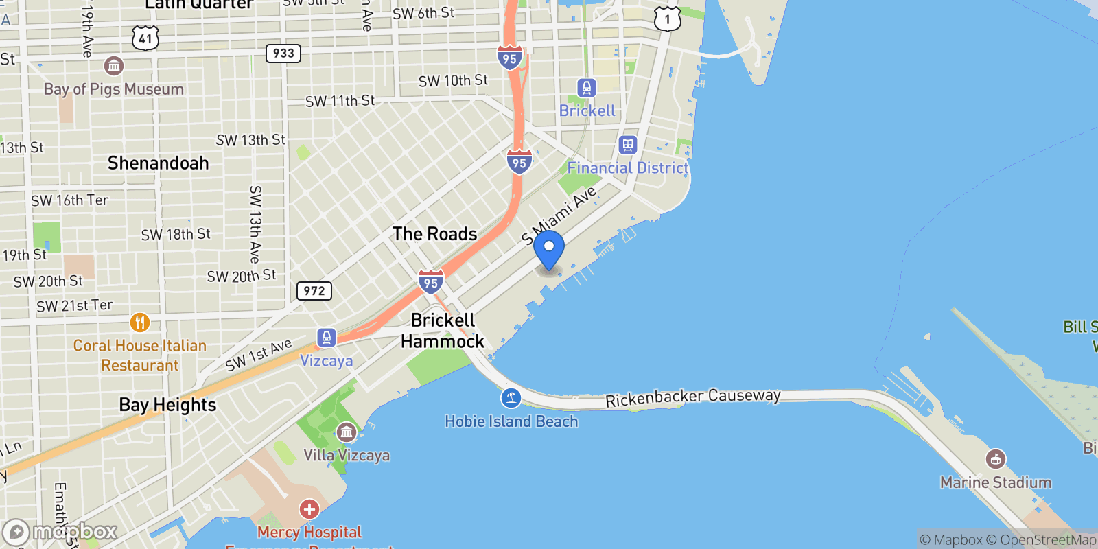 Map showing 1925 Brickell Ave DPH3, Miami, Florida, United States.