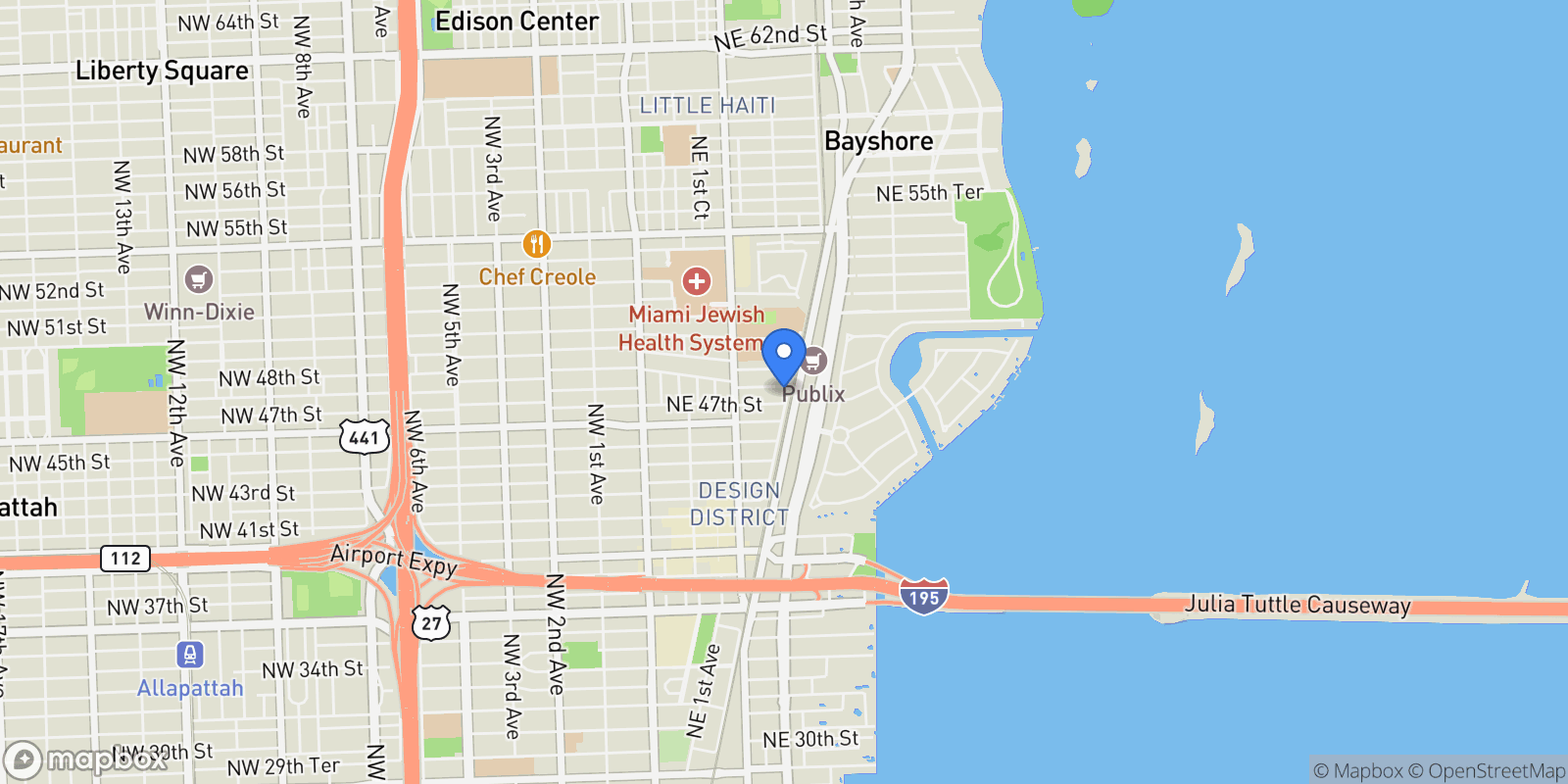 Map showing 300 NE 48th St, Miami, Florida, United States.