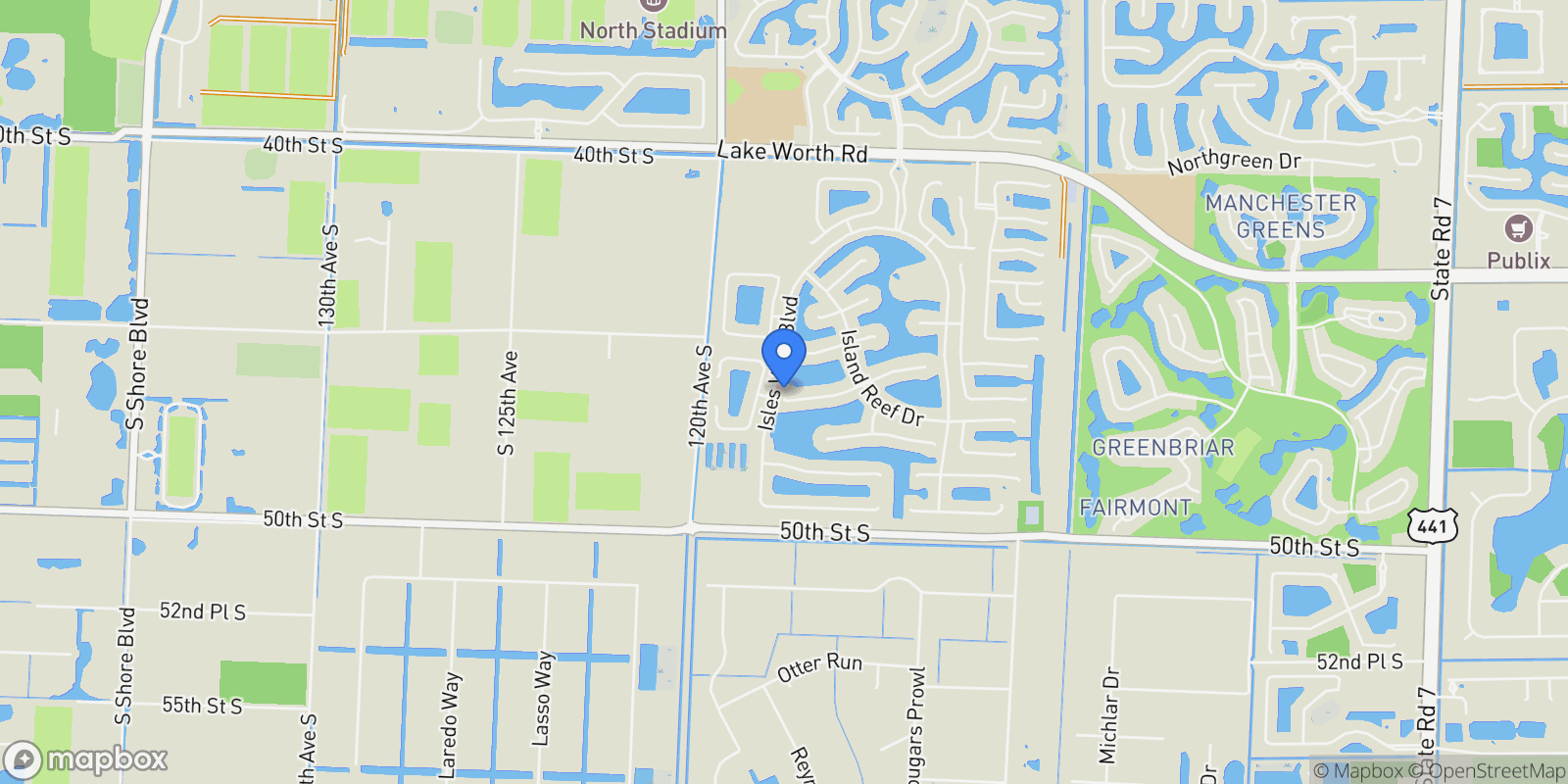 Map showing 11759 Paradise Cove Ln, Wellington, Florida, United States.