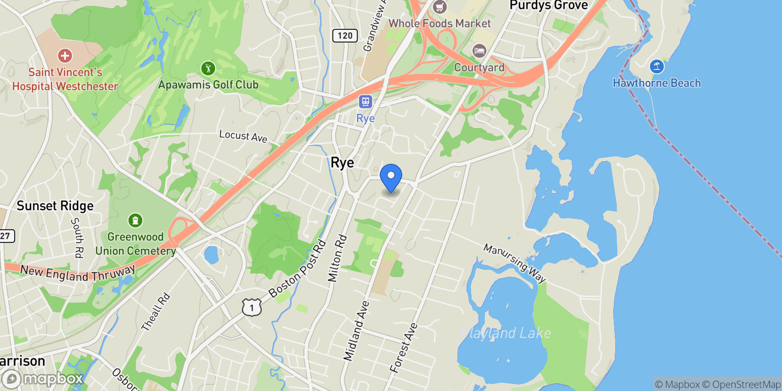 Map showing 60 Grapal Street, Rye, NY 10580, Rye, New York, United States.
