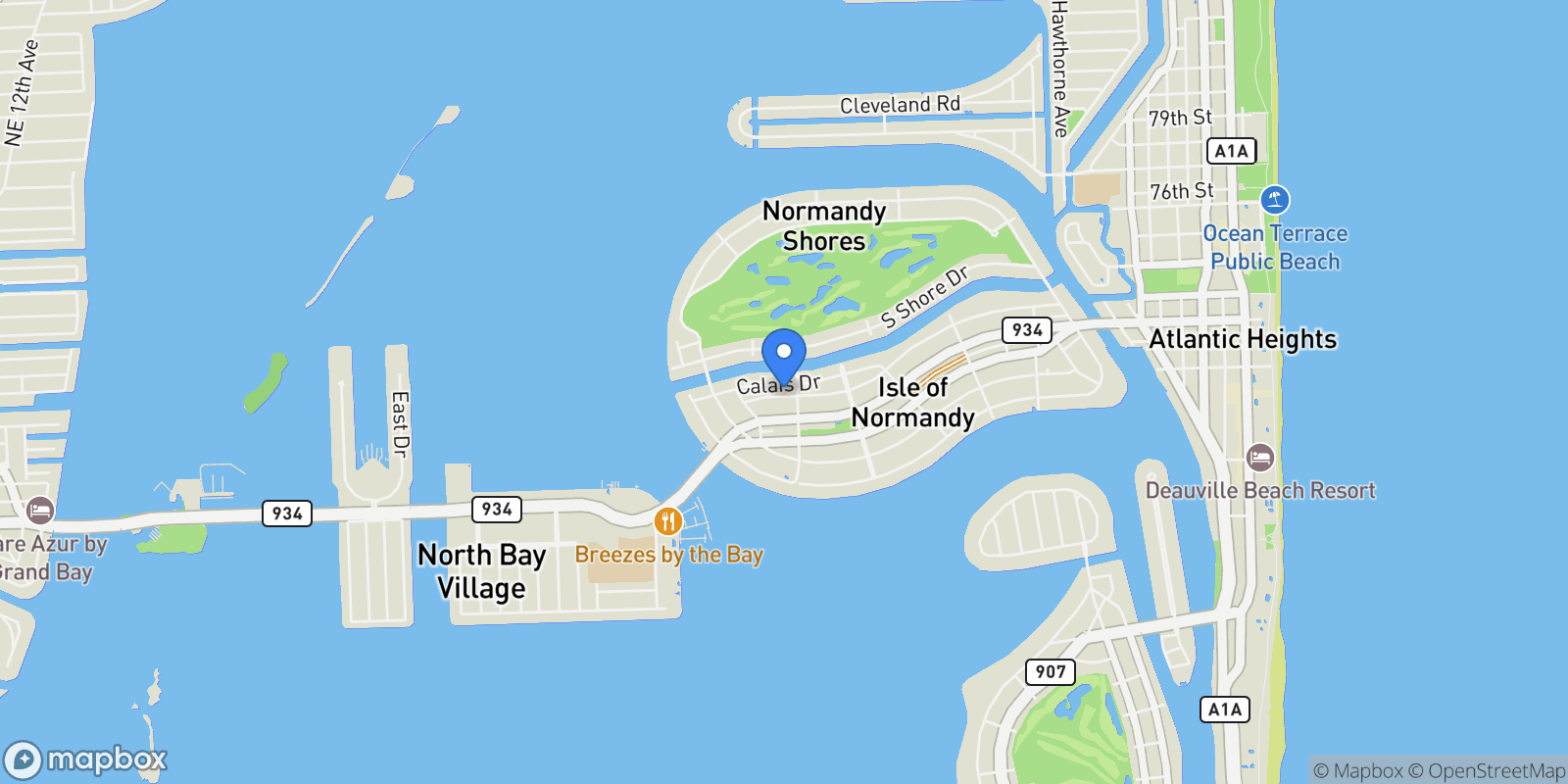 Map showing 1925 Marseille Dr, Miami Beach, Florida, United States.