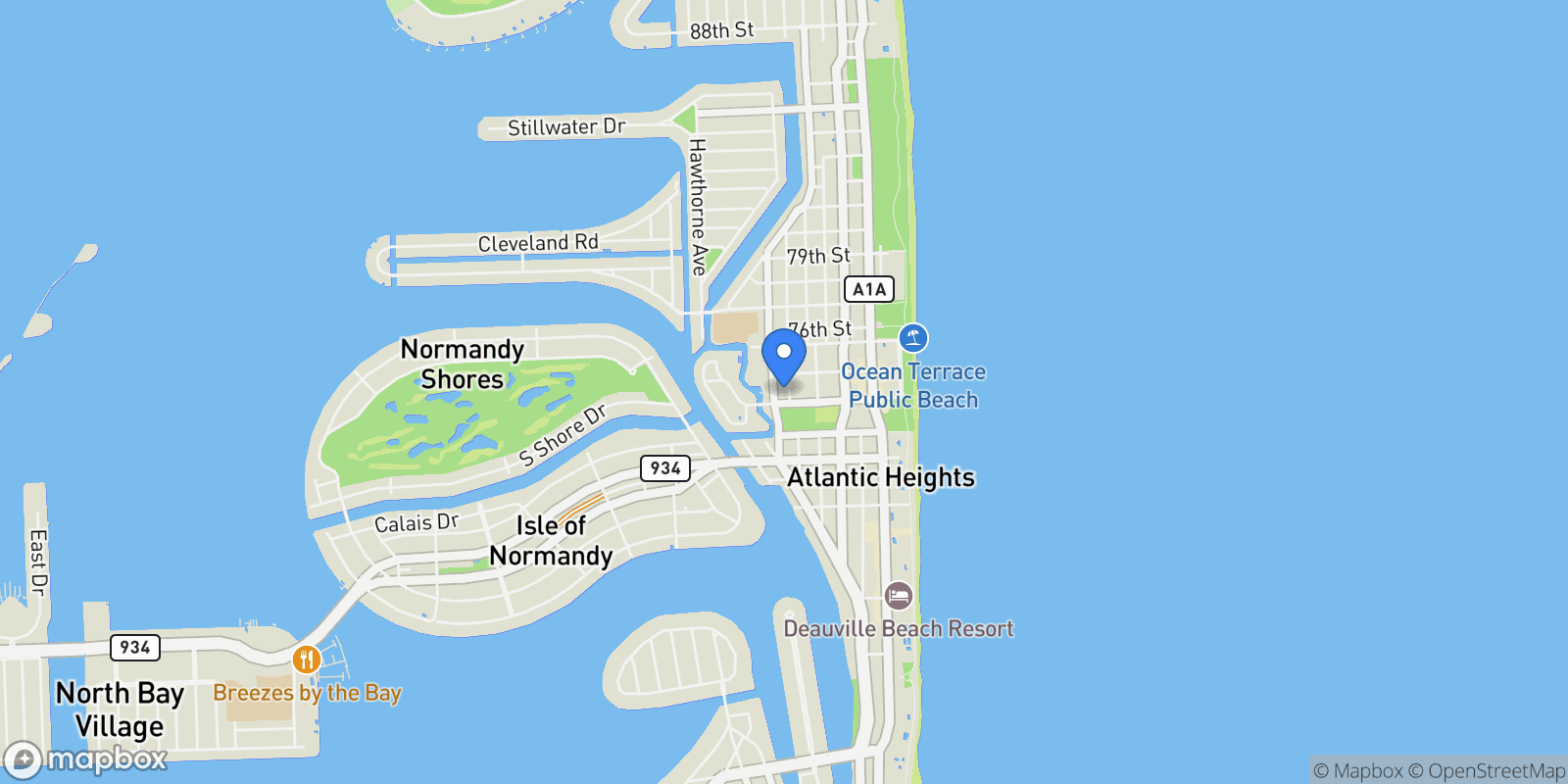 Map showing 7320 Carlyle Ave, Miami Beach, Florida, United States.