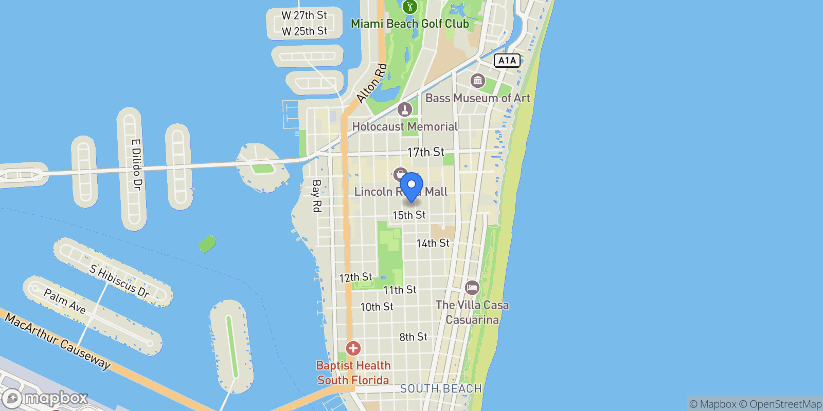 Map showing 1534 Euclid Ave, Miami Beach, Florida, United States.
