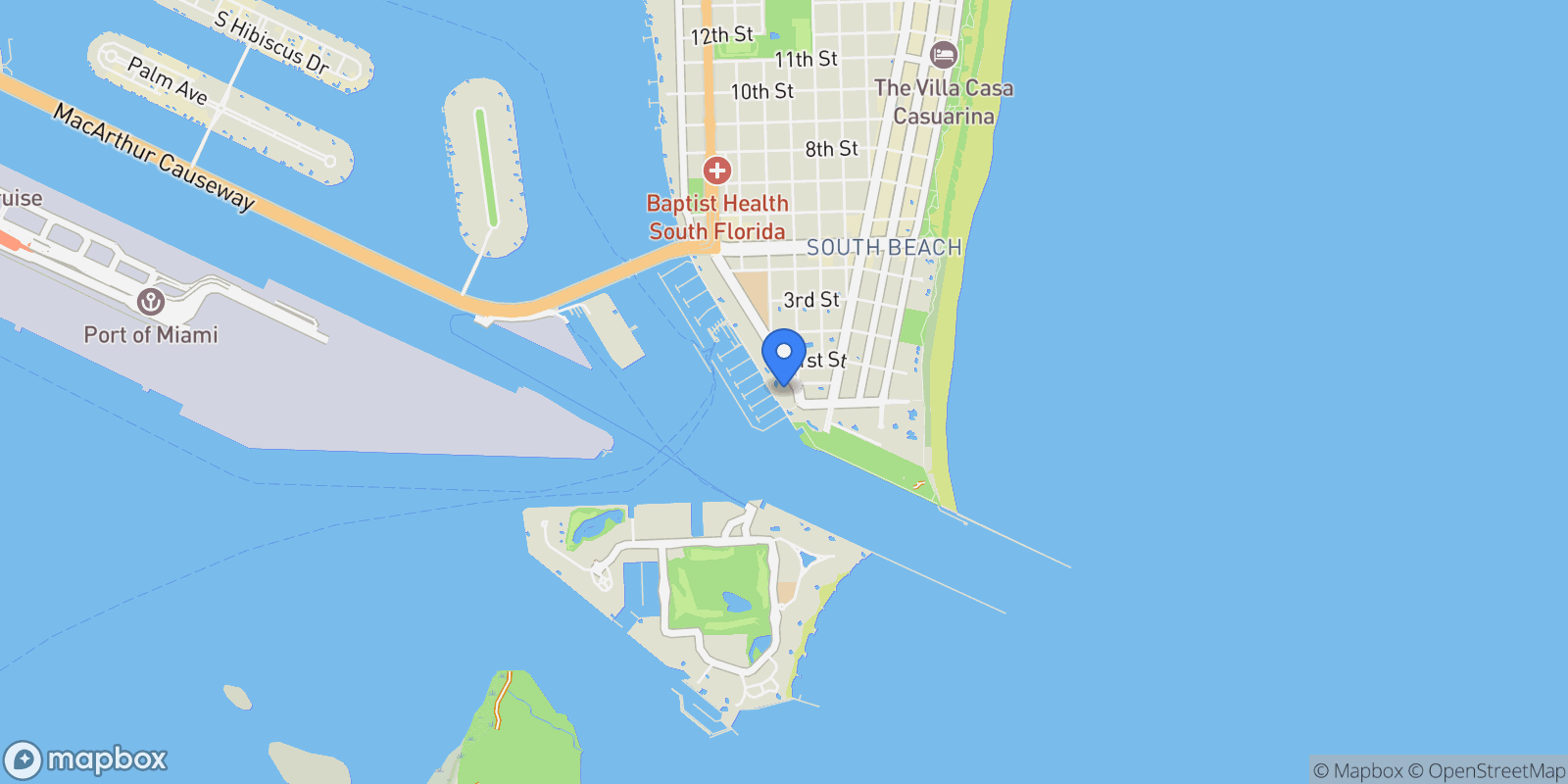 Map showing 1000 S Pointe Dr 703, Miami Beach, Florida, United States.
