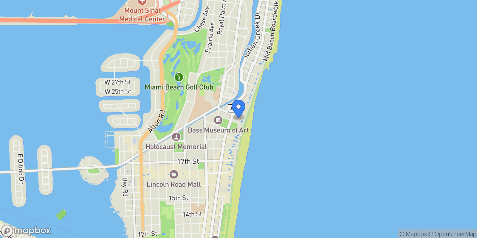 Map showing 2201 Collins Ave 1718, Miami Beach, Florida, United States.