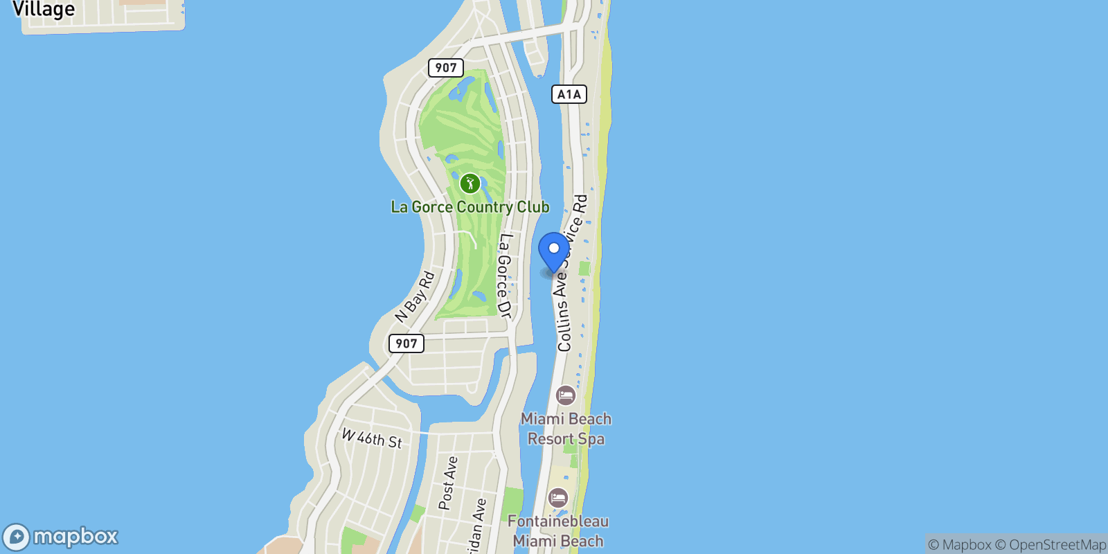 Map showing 5255 Collins Ave 14D, Miami Beach, Florida, United States.