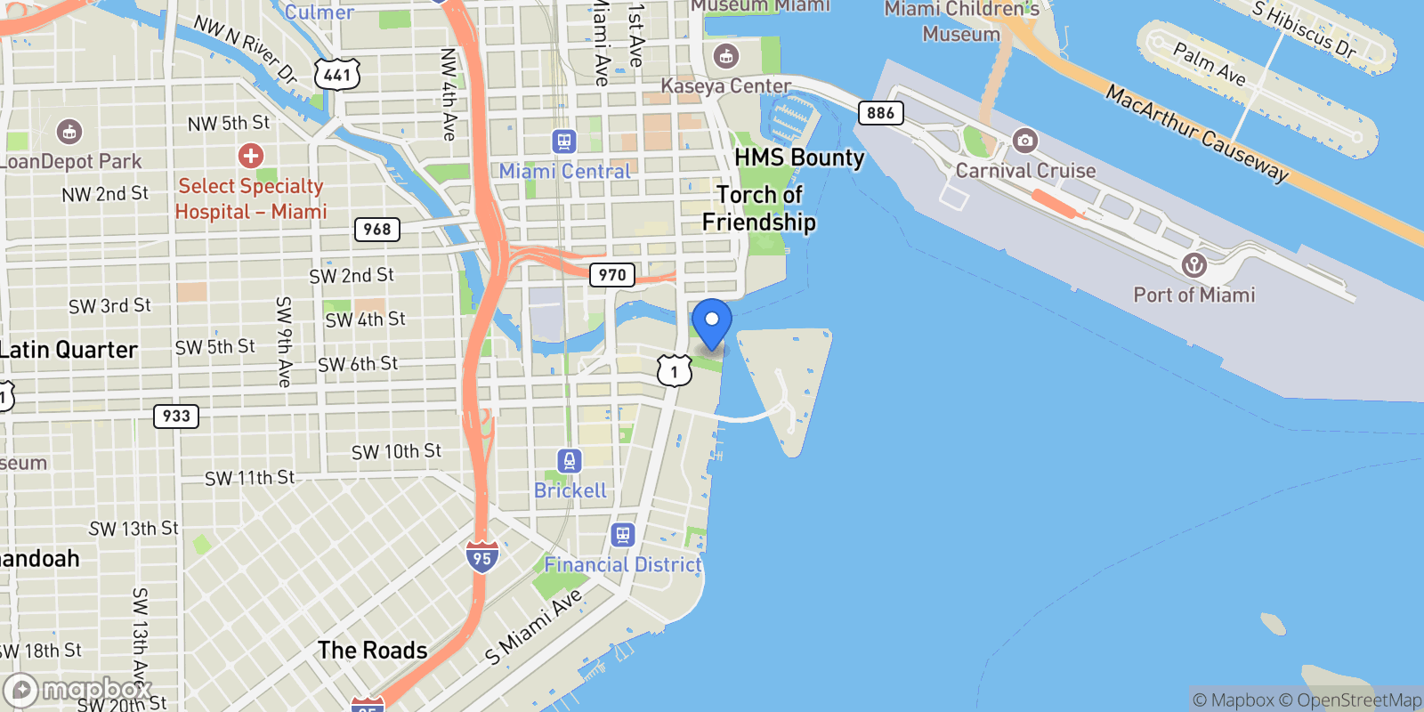 Map showing 495 Brickell Ave 4903, Miami, Florida, United States.