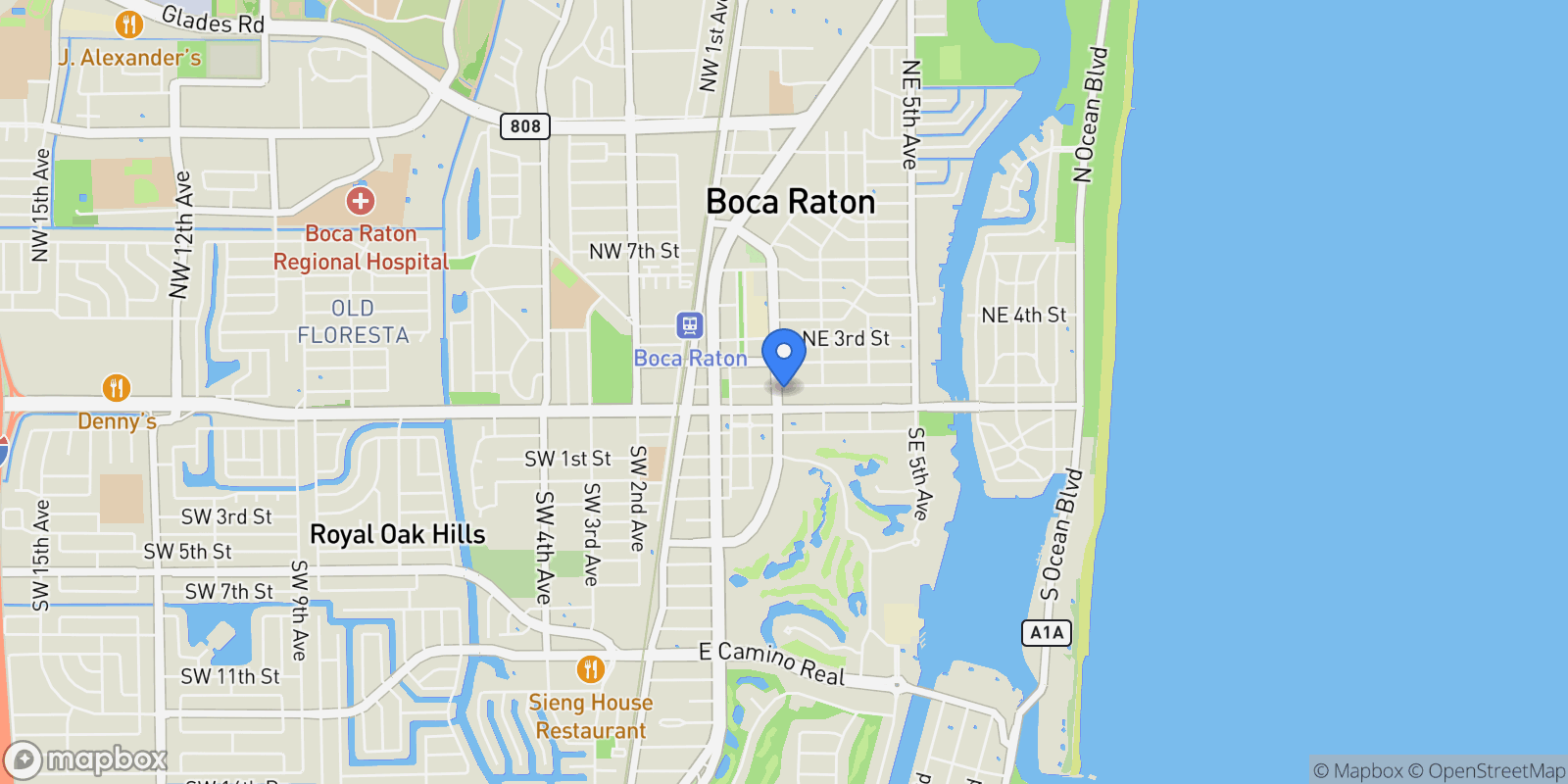 Map showing 200 E Boca Raton Road, Boca Raton, Florida, United States.