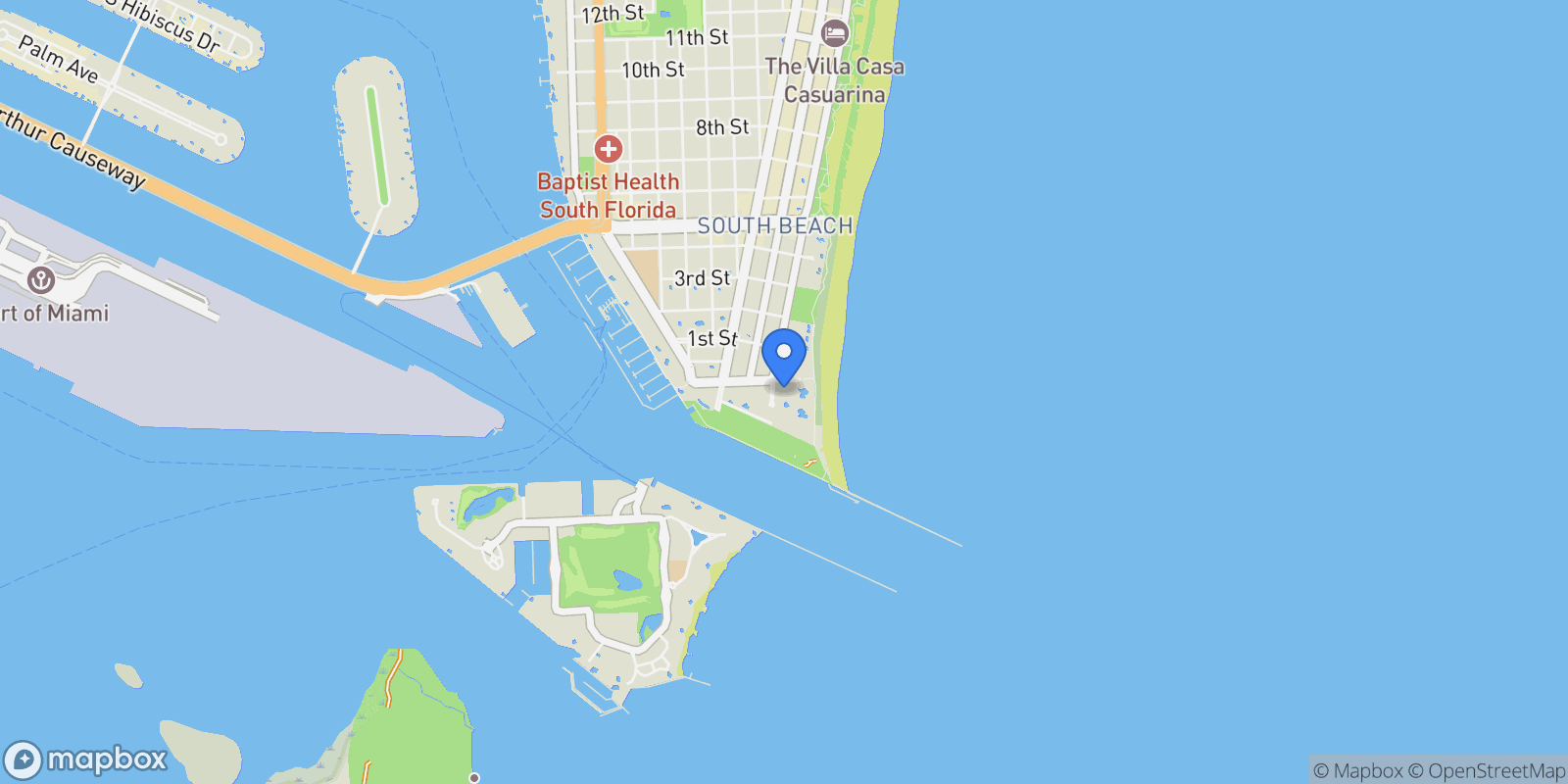 Map showing 50 S Pointe Dr 1005, Miami Beach, Florida, United States.