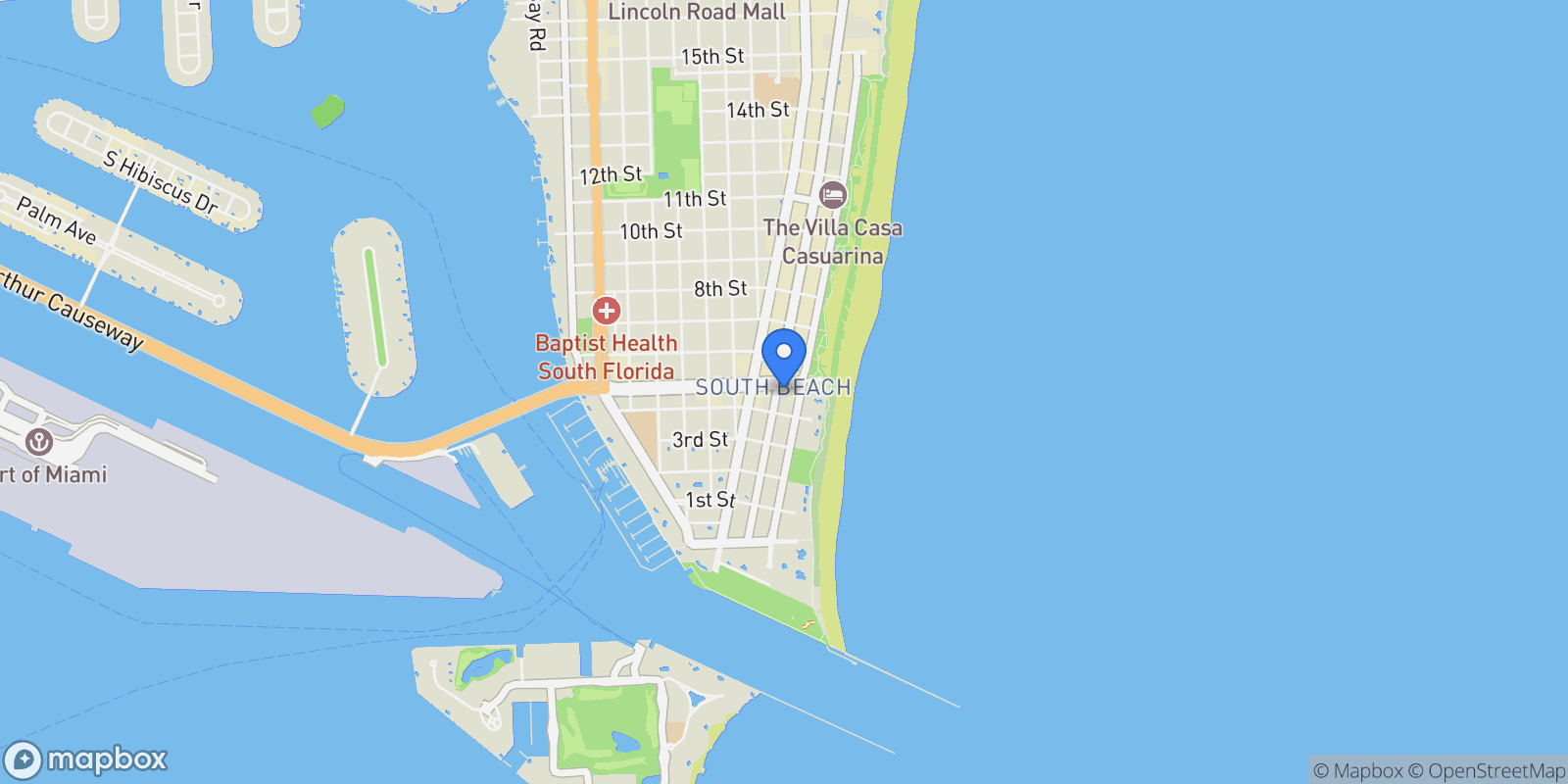 Map showing 441 Collins Ave 2/5/7/10/12a/19, Miami Beach, Florida, United States.