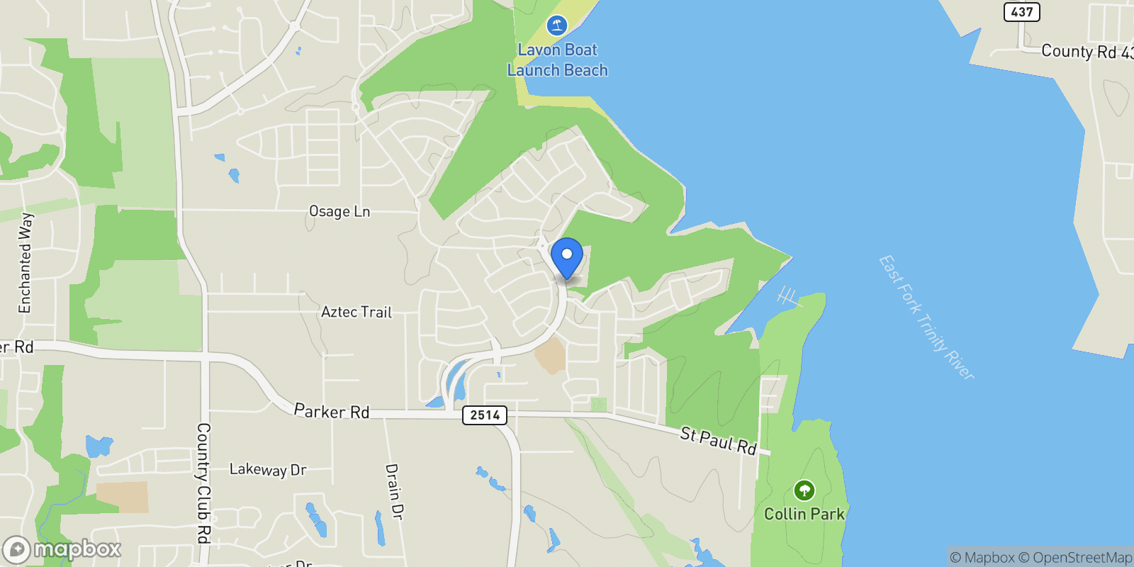 Map showing 2004 Windy Pointe Court, Saint Paul, Texas, United States.