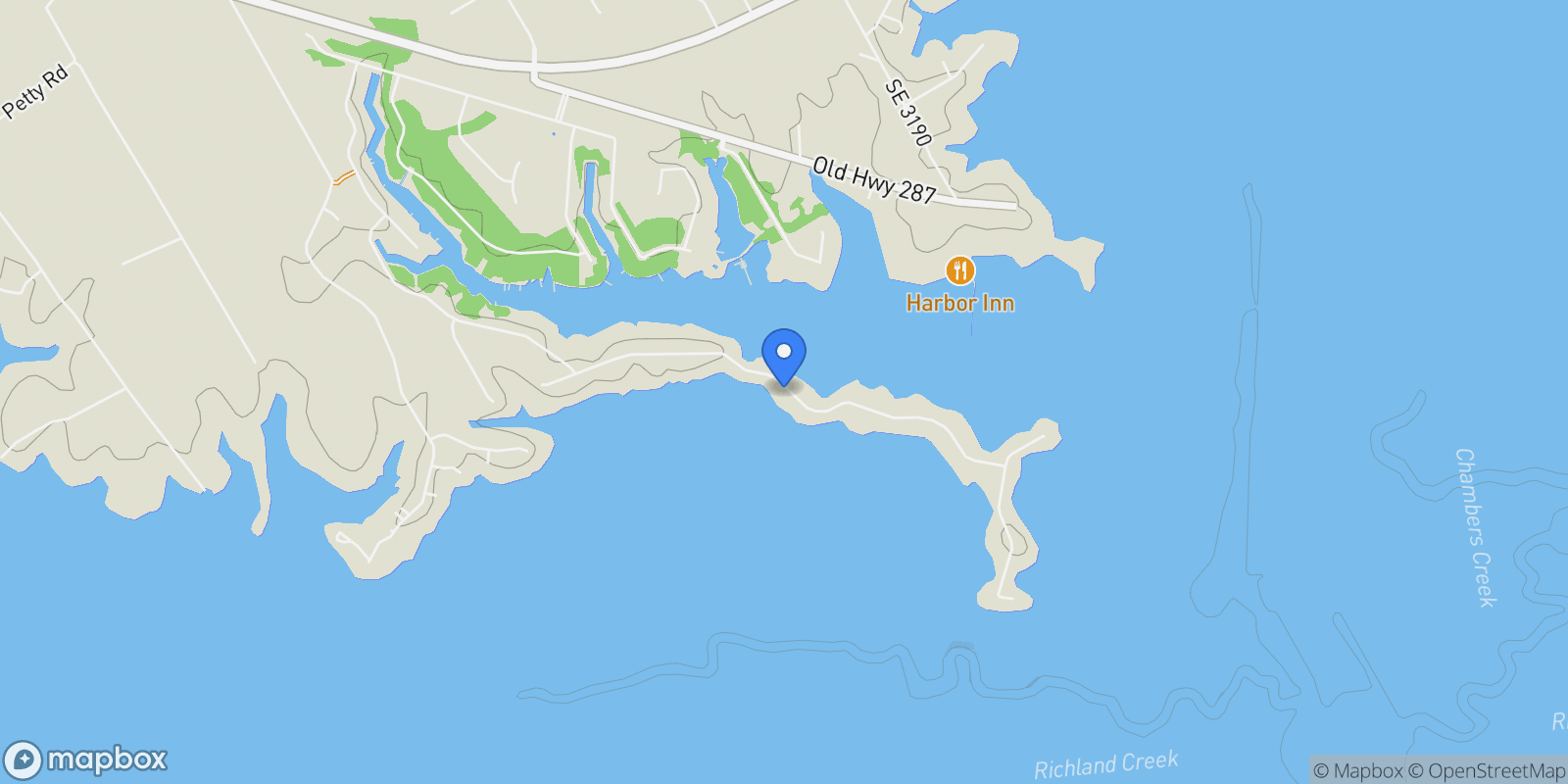 Map showing 1194 The Shores Drive, Corsicana, Texas, United States.