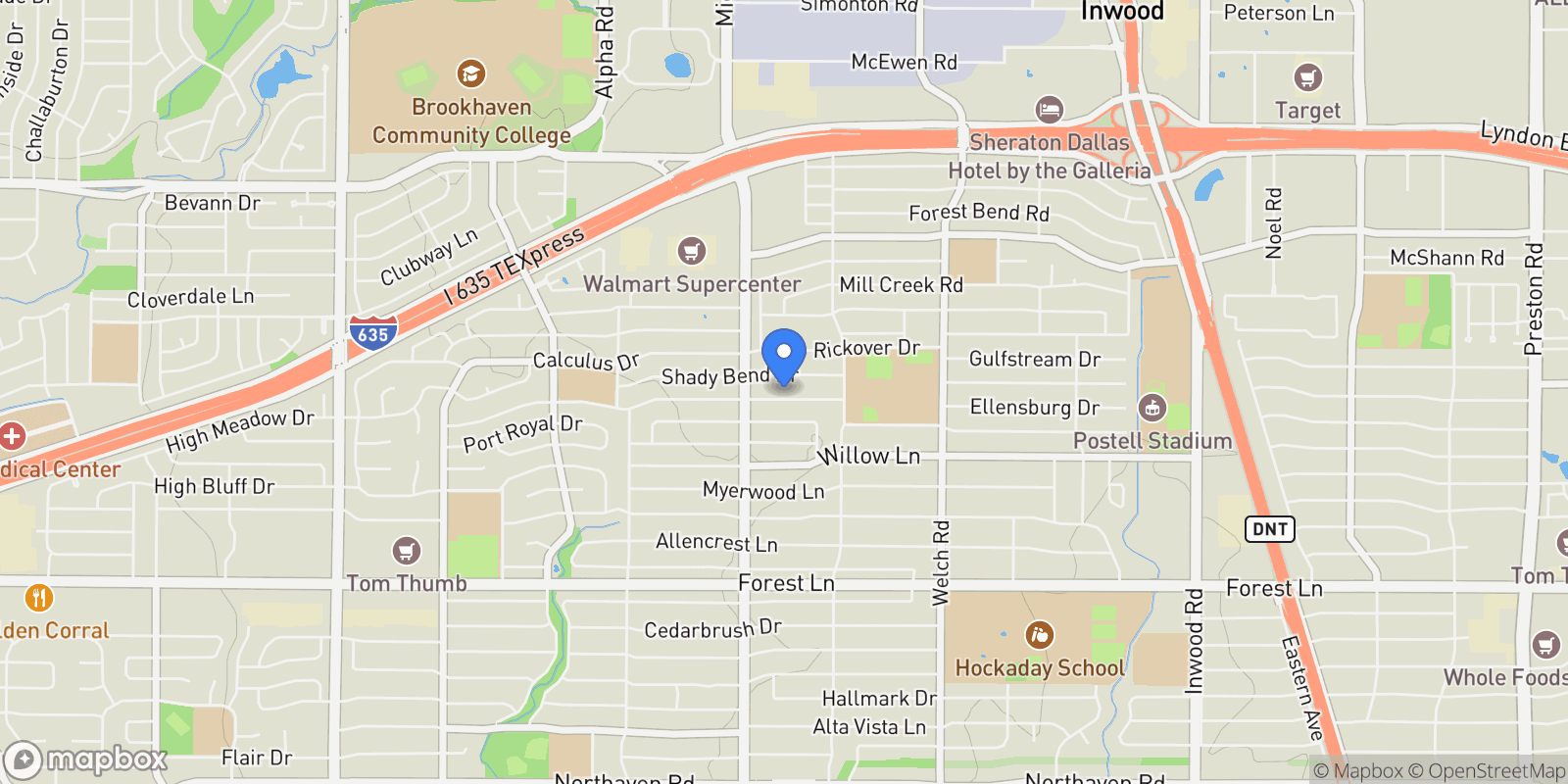 Map showing 4341 Boca Bay Drive, Dallas, Texas, United States.