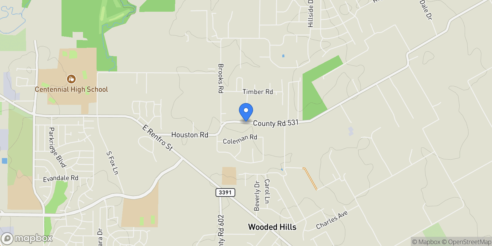 Map showing 1940 Houston Road, Burleson, Texas, United States.