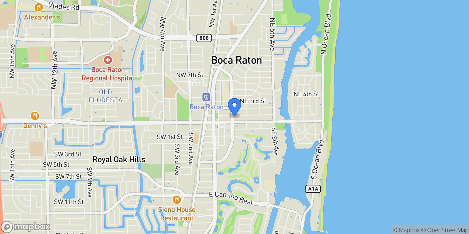 Map showing 200 E Boca Raton Road, Boca Raton, Florida, United States.