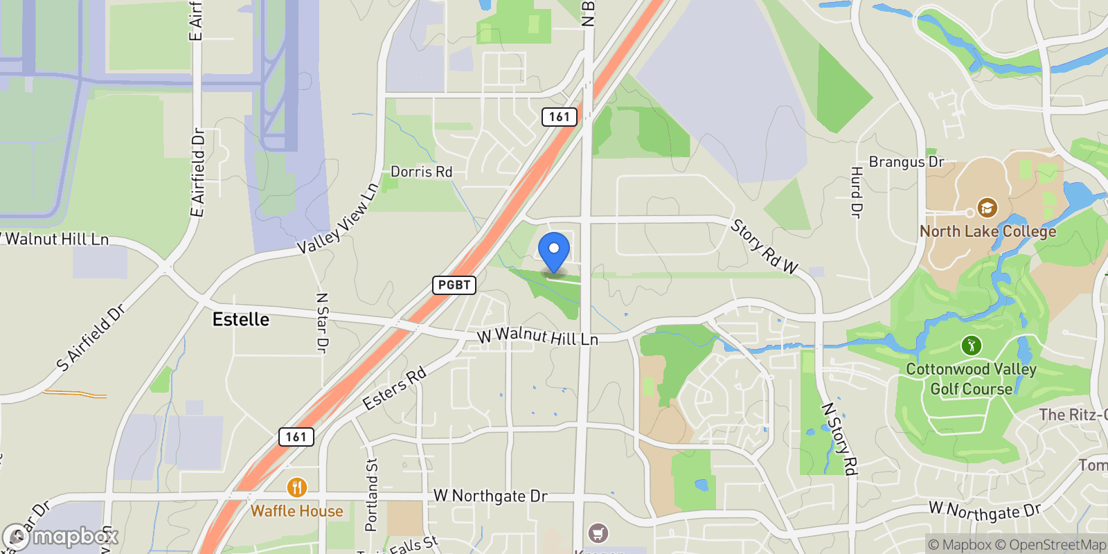 Map showing 3443 Umyousef Court, Irving, Texas, United States.