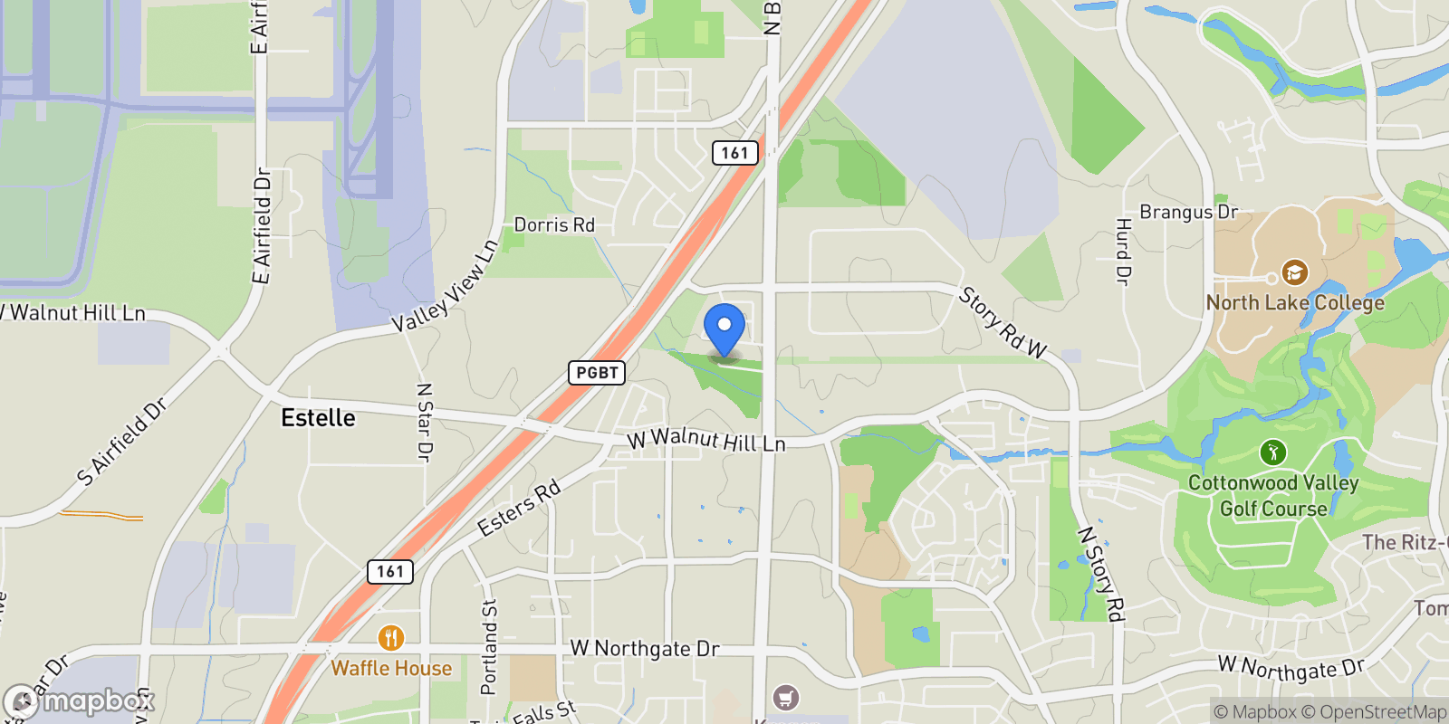 Map showing 3447 Umyousef Court, Irving, Texas, United States.