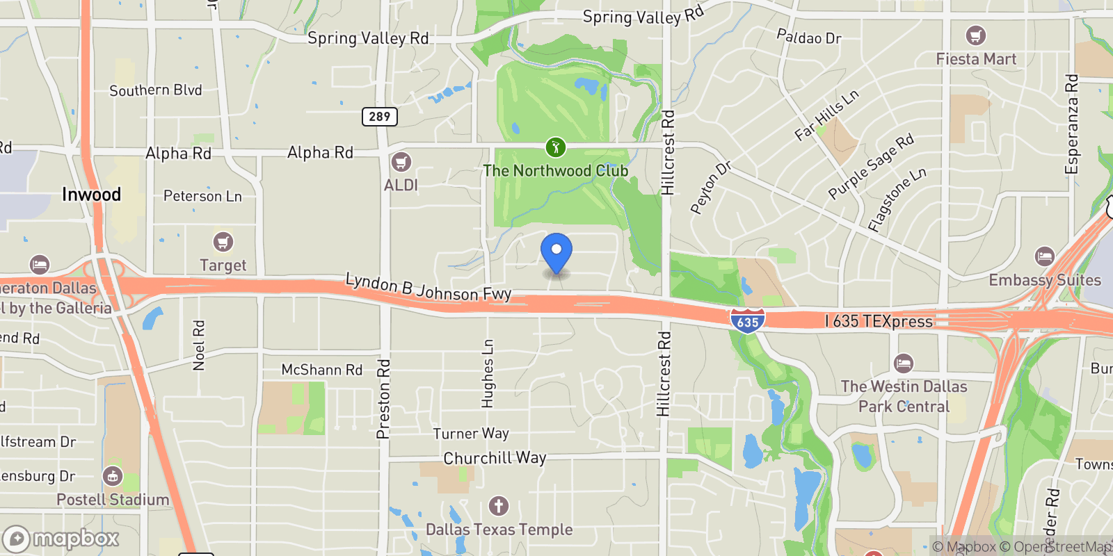 Map showing 6522 Ridgeview Circle, Dallas, Texas, United States.