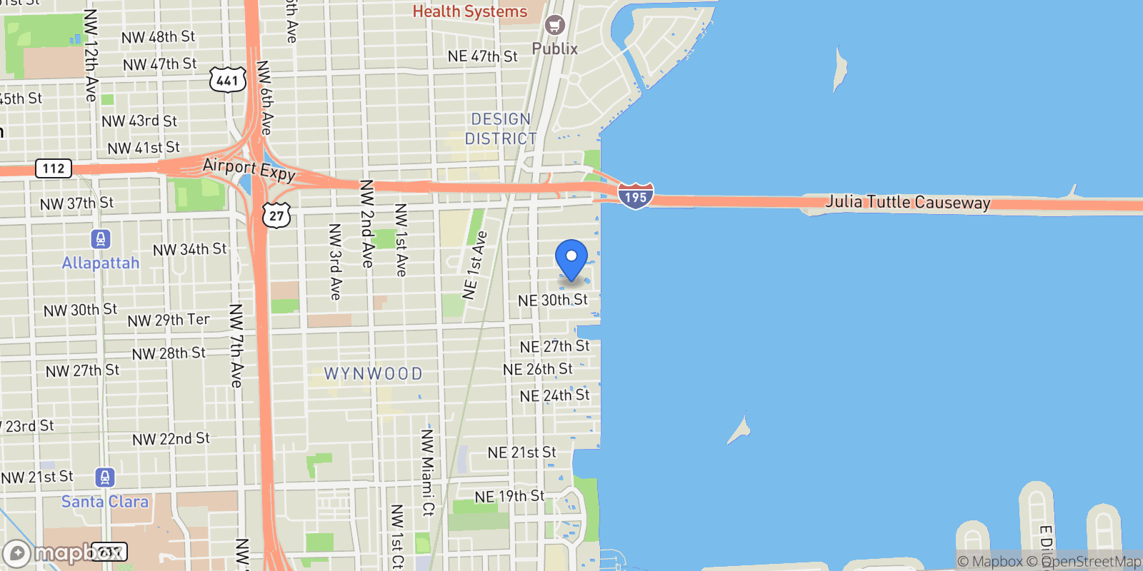 Map showing 480 NE 31st St, Miami, Florida, United States.