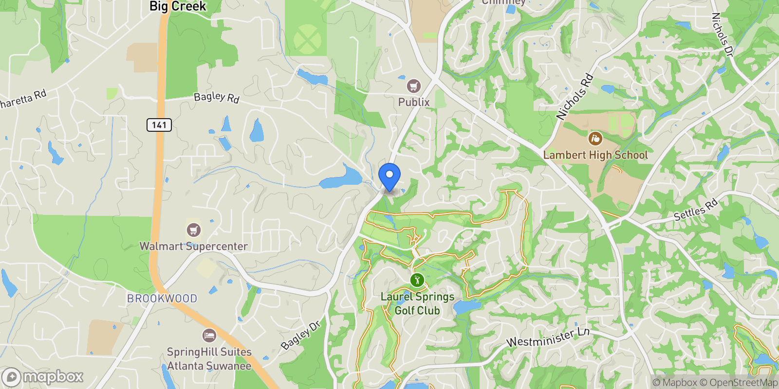 Map showing 3440 Ronnie Lane, Suwanee, GA 30024, Suwanee, Georgia, United States.