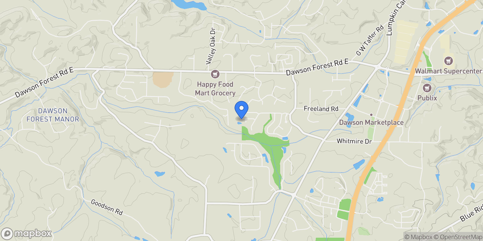 Map showing 228 Sleepy Hollow Circle, Jasper, GA 30143, Cumming, Georgia, United States.