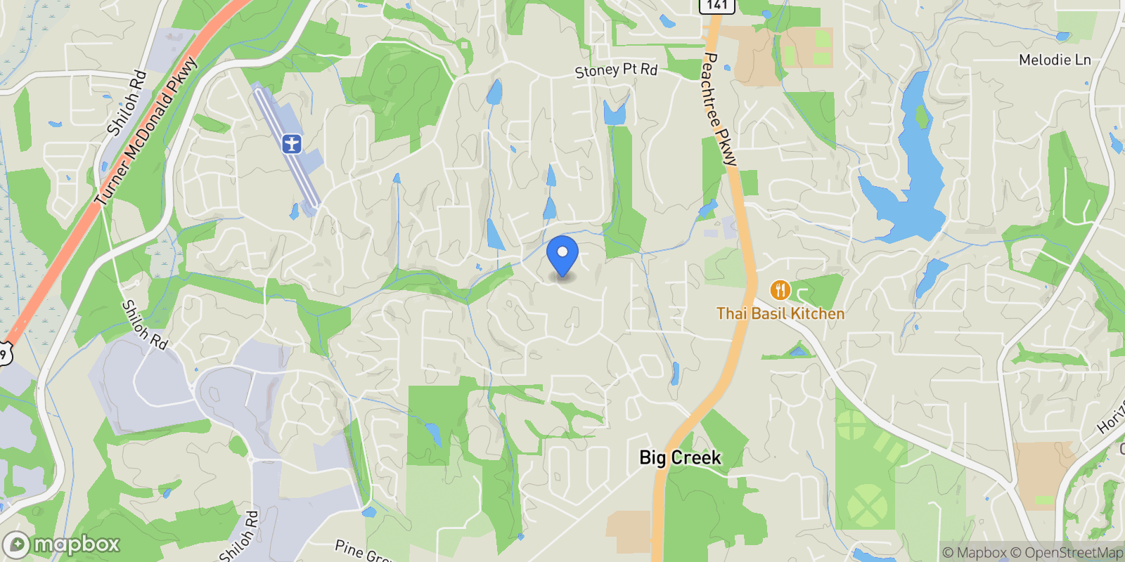 Map showing 2335 Flat Stone Drive, Cumming, GA 30041, Cumming, Georgia, United States.