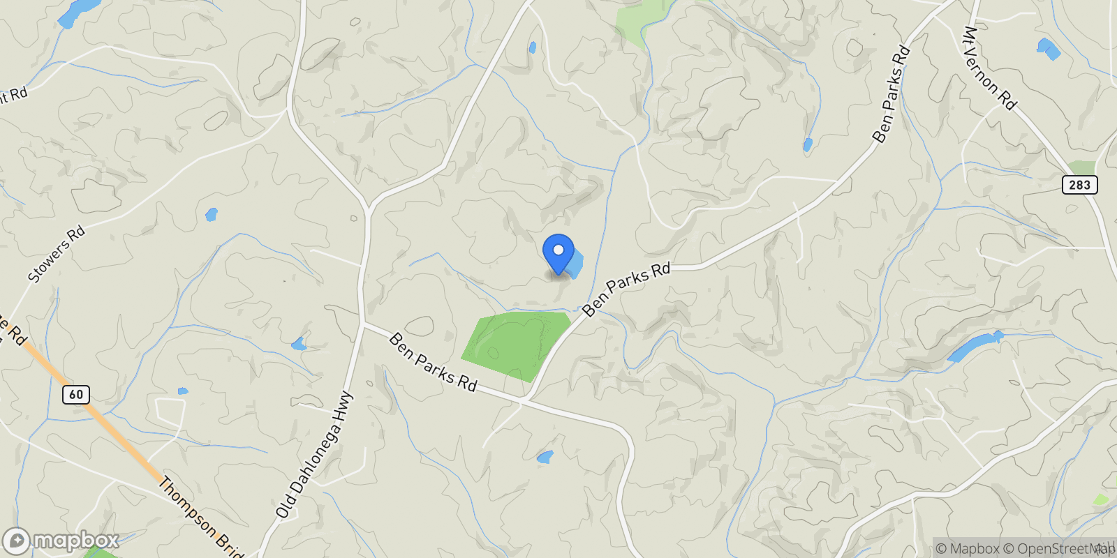 Map showing 6303 Ben Parks Road, Murrayville, GA 30564, Murrayville, Georgia, United States.