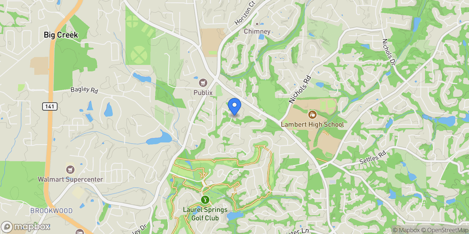 Map showing 3505 Chartwell Drive, Suwanee, GA 30024, Suwanee, Georgia, United States.