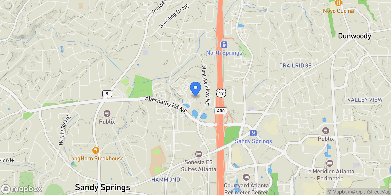 Map showing 6645 Cadence Boulevard, Atlanta, GA 30328, Atlanta, Georgia, United States.