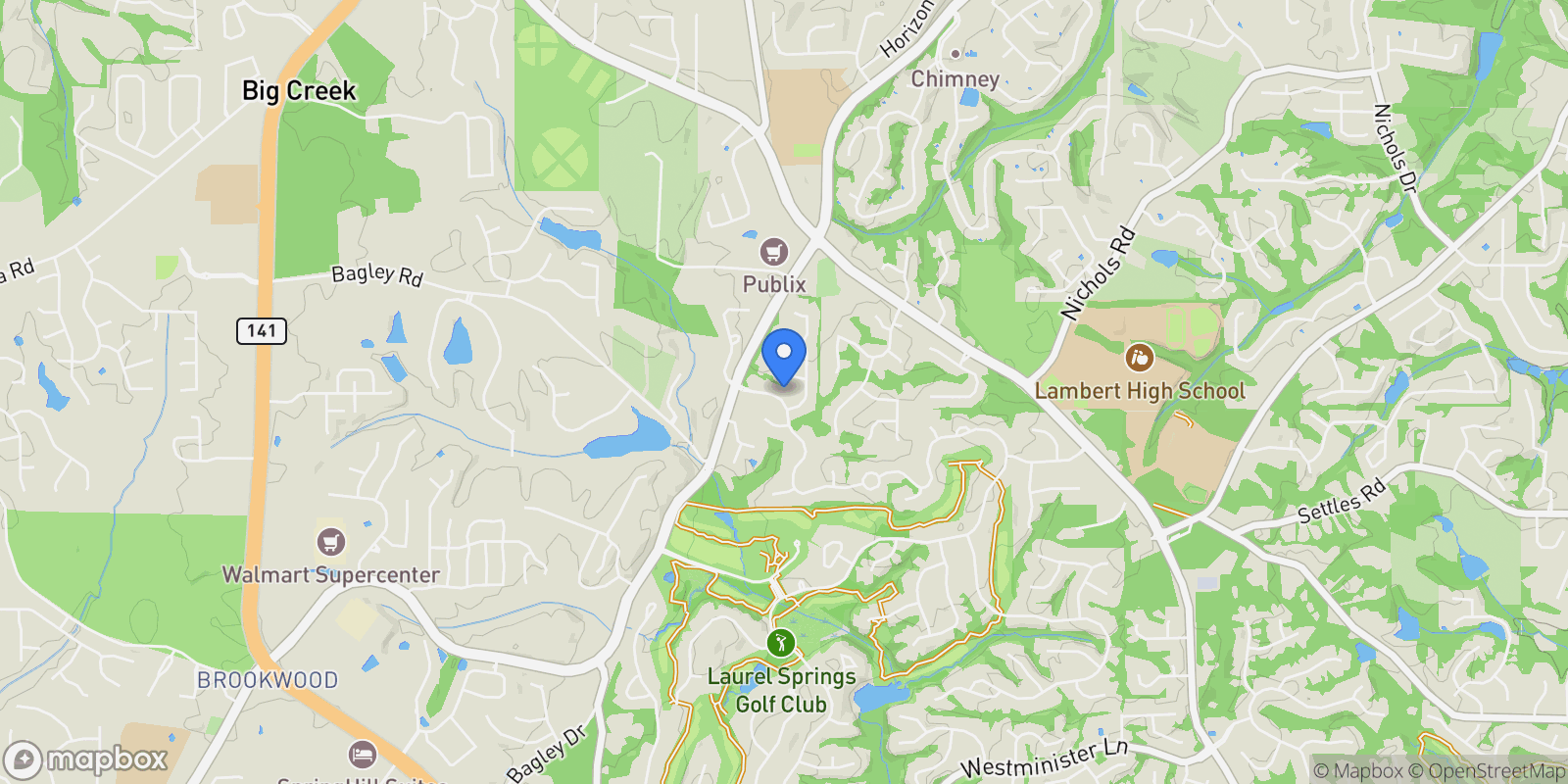 Map showing 355 Laurel Oak Drive, Suwanee, GA 30024, Suwanee, Georgia, United States.