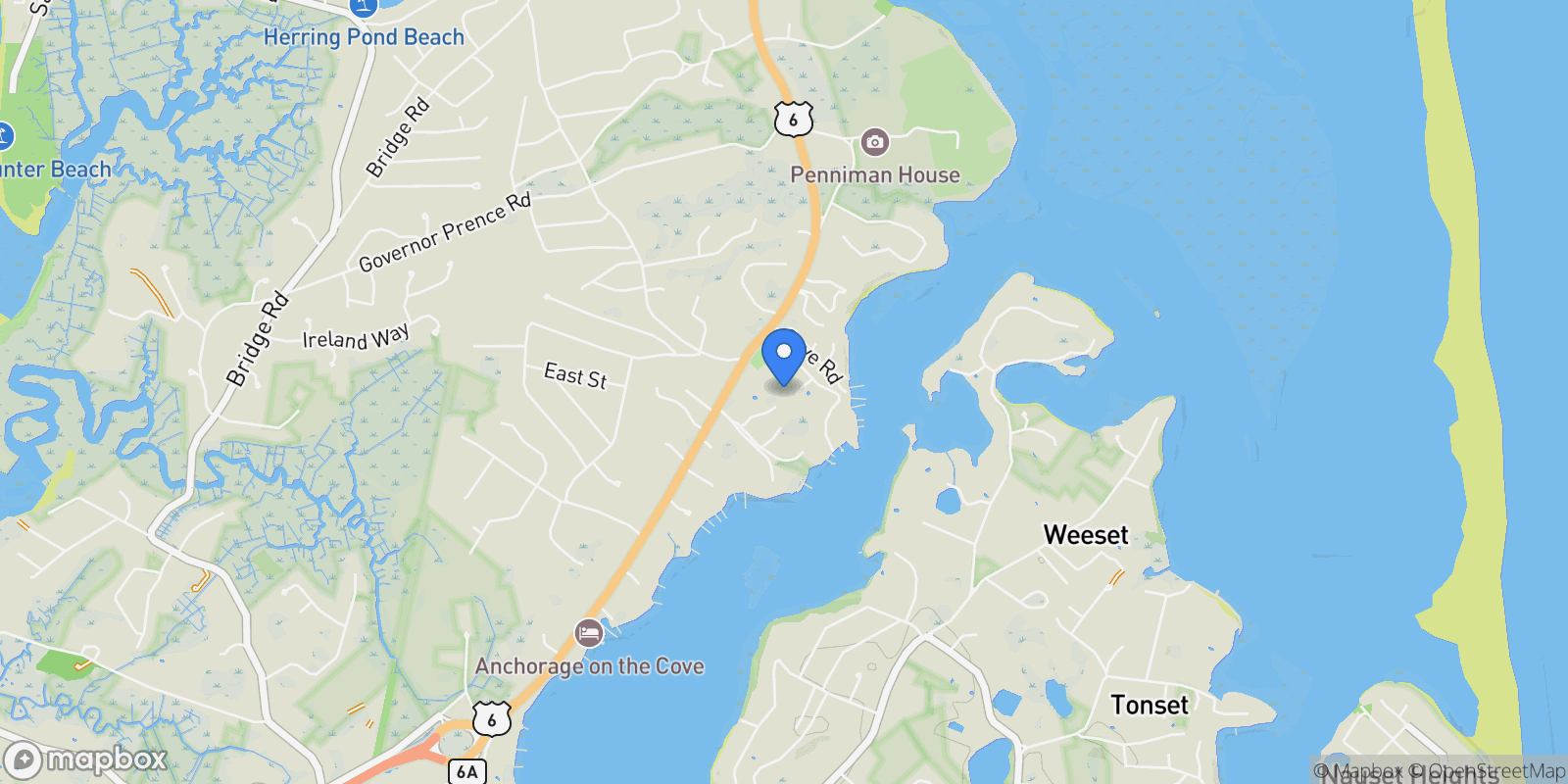 Map showing 25 Twin Rocks Drive, Eastham, Massachusetts, United States.