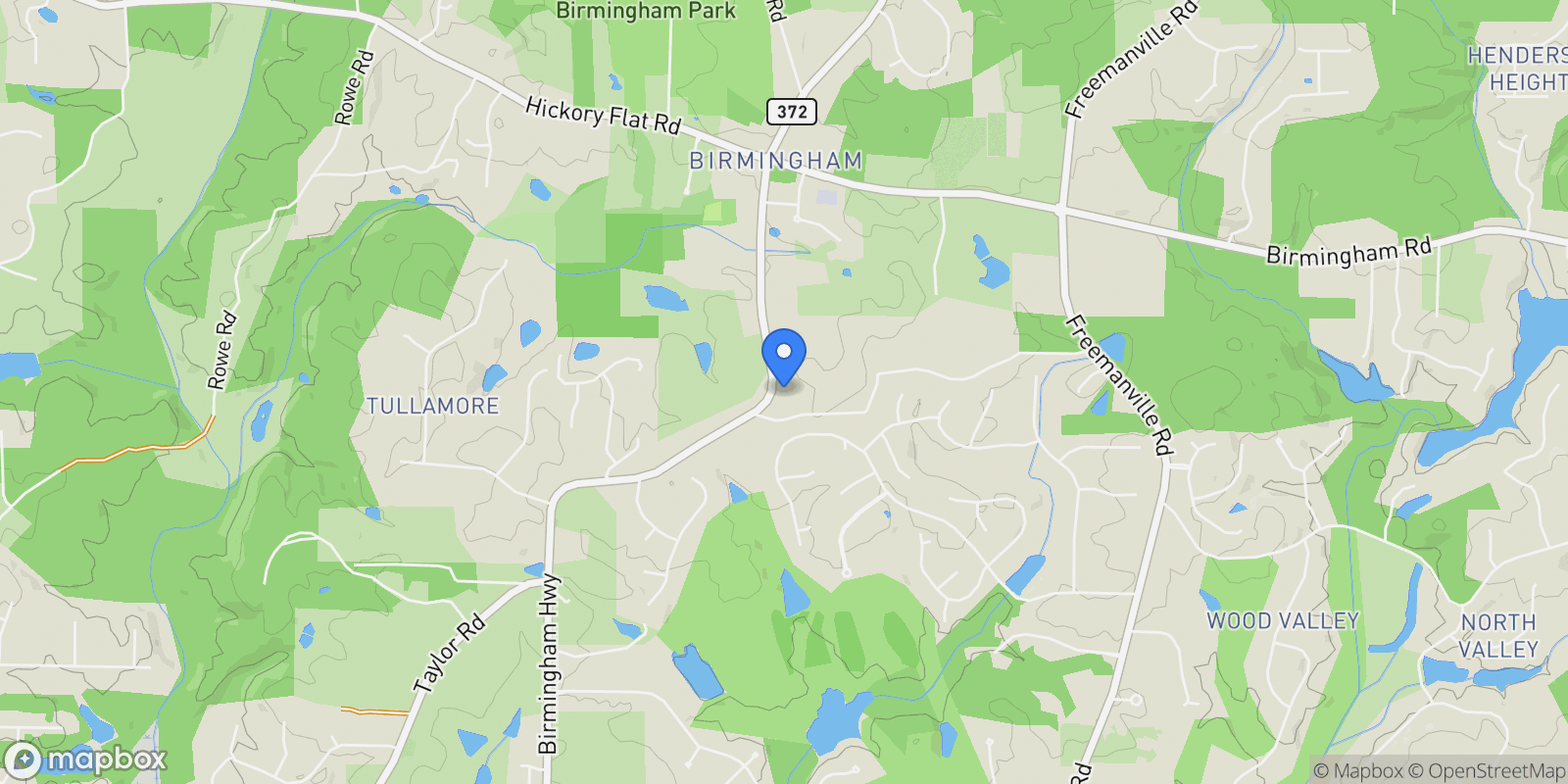 Map showing 15475 Birmingham Highway, Alpharetta, GA 30004, Milton, Georgia, United States.