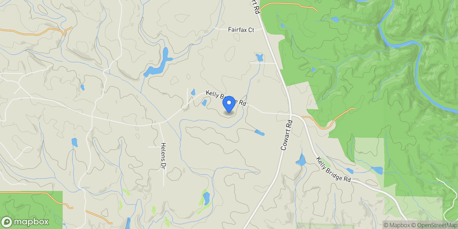 Map showing 0 Kelly Bridge Road, Dawsonville, GA 30534, Cumming, Georgia, United States.
