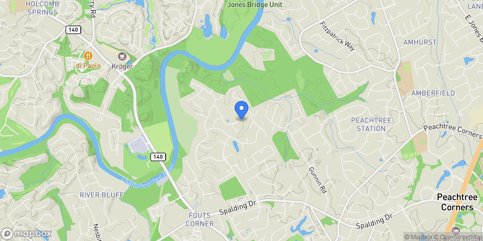 Map showing 6040 Neely Farm Drive, Peachtree Corners, GA 30092, Peachtree Corners, Georgia, United States.