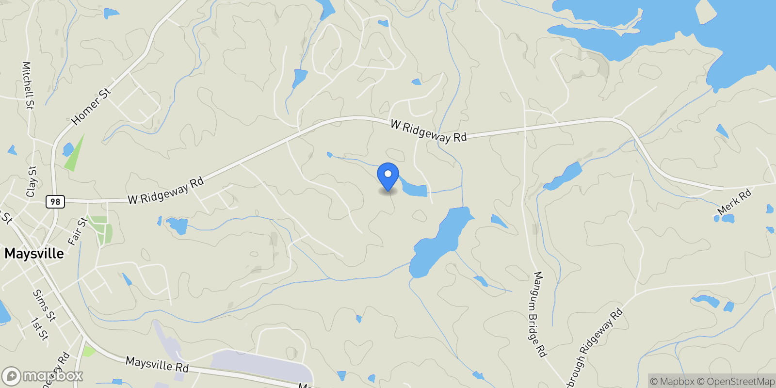 Map showing 142 Holland Dam Drive, Maysville, GA 30558, Maysville, Georgia, United States.