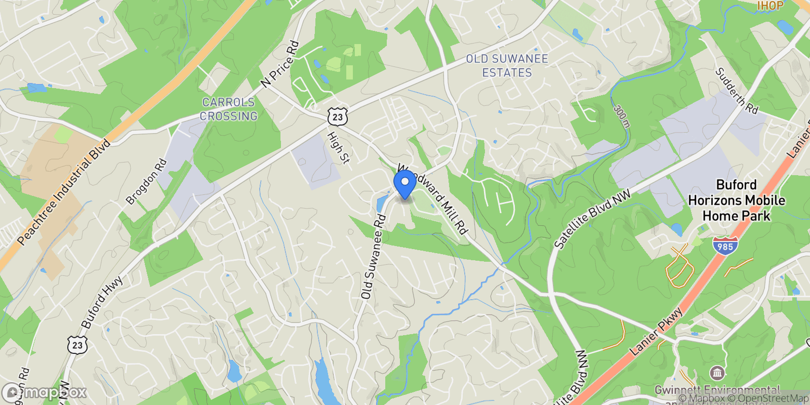 Map showing 4071 Woodward Walk Lane, Suwanee, GA 30024, Suwanee, Georgia, United States.
