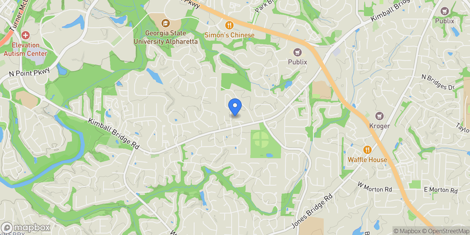Map showing 3962 Erin Drive, Alpharetta, GA 30022, Alpharetta, Georgia, United States.