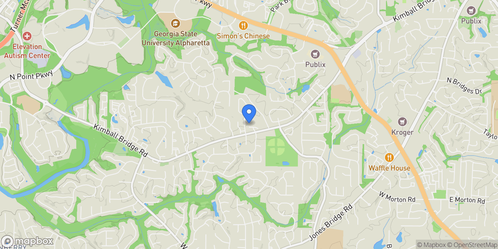 Map showing 3962 Erin Drive, Alpharetta, GA 30022, Alpharetta, Georgia, United States.