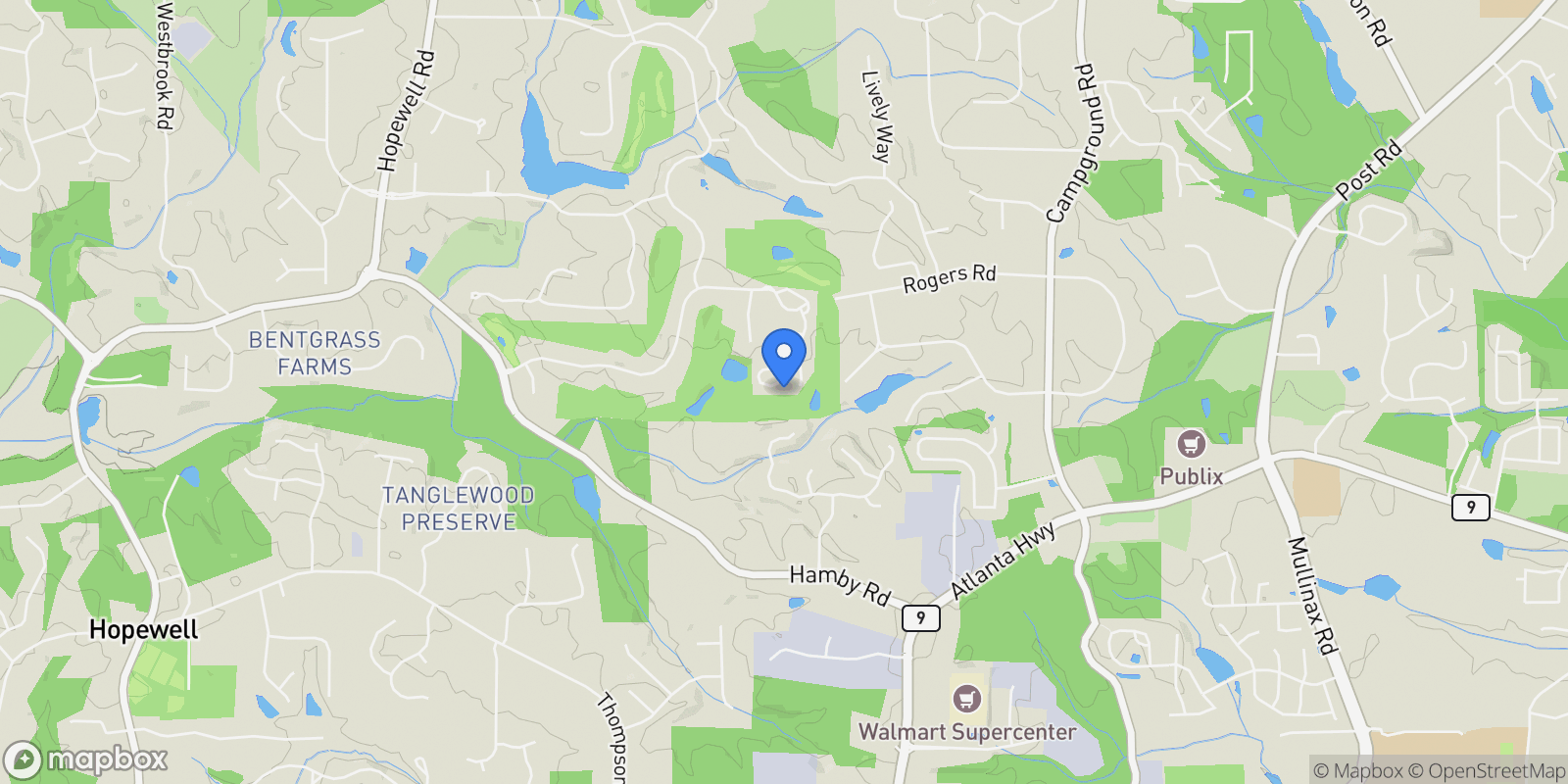 Map showing 4020 Cottage Park Court, Alpharetta, GA 30004, Cumming, Georgia, United States.