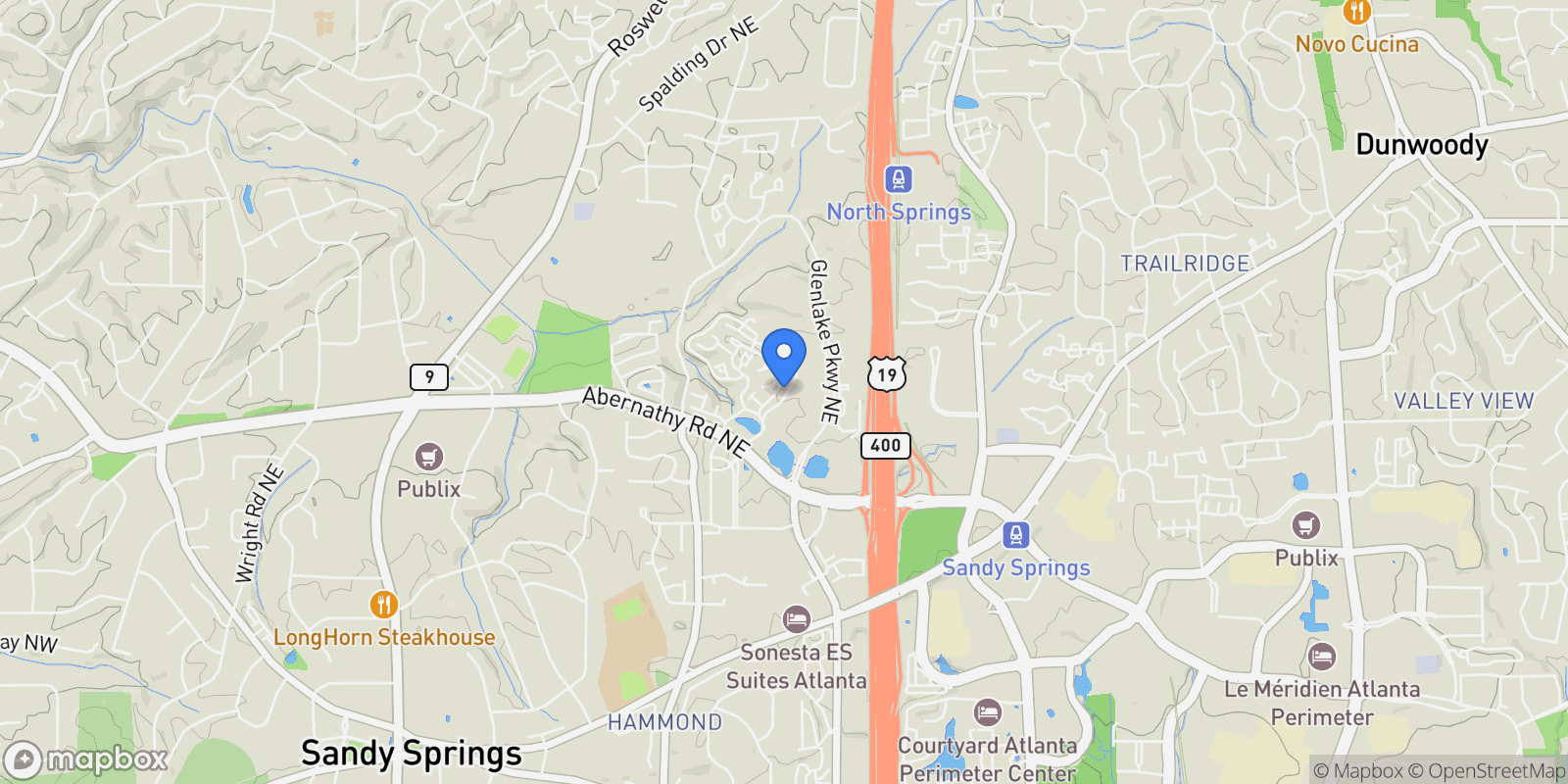 Map showing 6645 Cadence Boulevard, Atlanta, GA 30328, Atlanta, Georgia, United States.