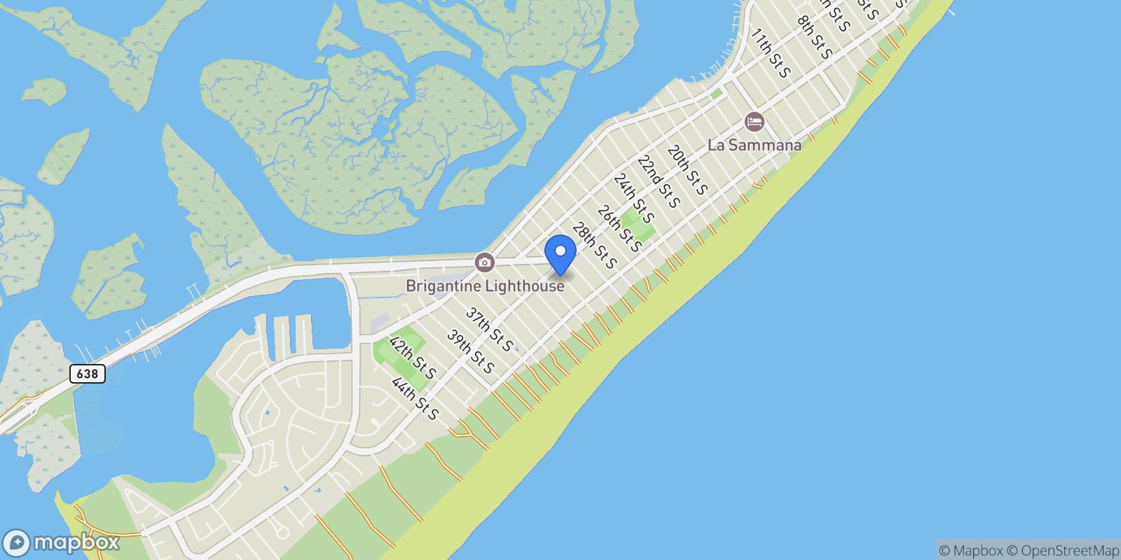 Map showing 312 31st St S, Brigantine, NJ 08203, Brigantine, New Jersey, United States.