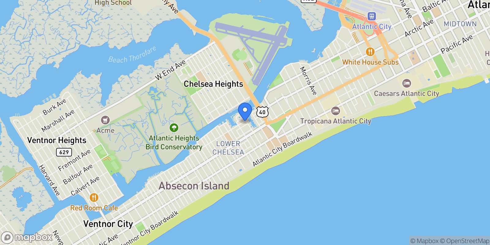 Map showing 60 N Harrisburg, Atlantic City, NJ 08401, Atlantic City, New Jersey, United States.