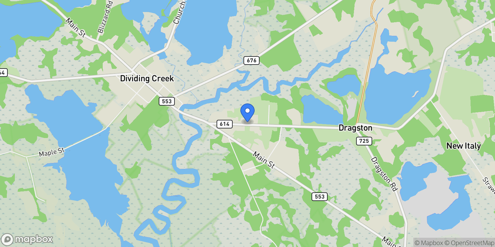 Map showing 1073 DRAGSTON RD ROAD, PORT NORRIS, NJ 08349, Downe, New Jersey, United States.