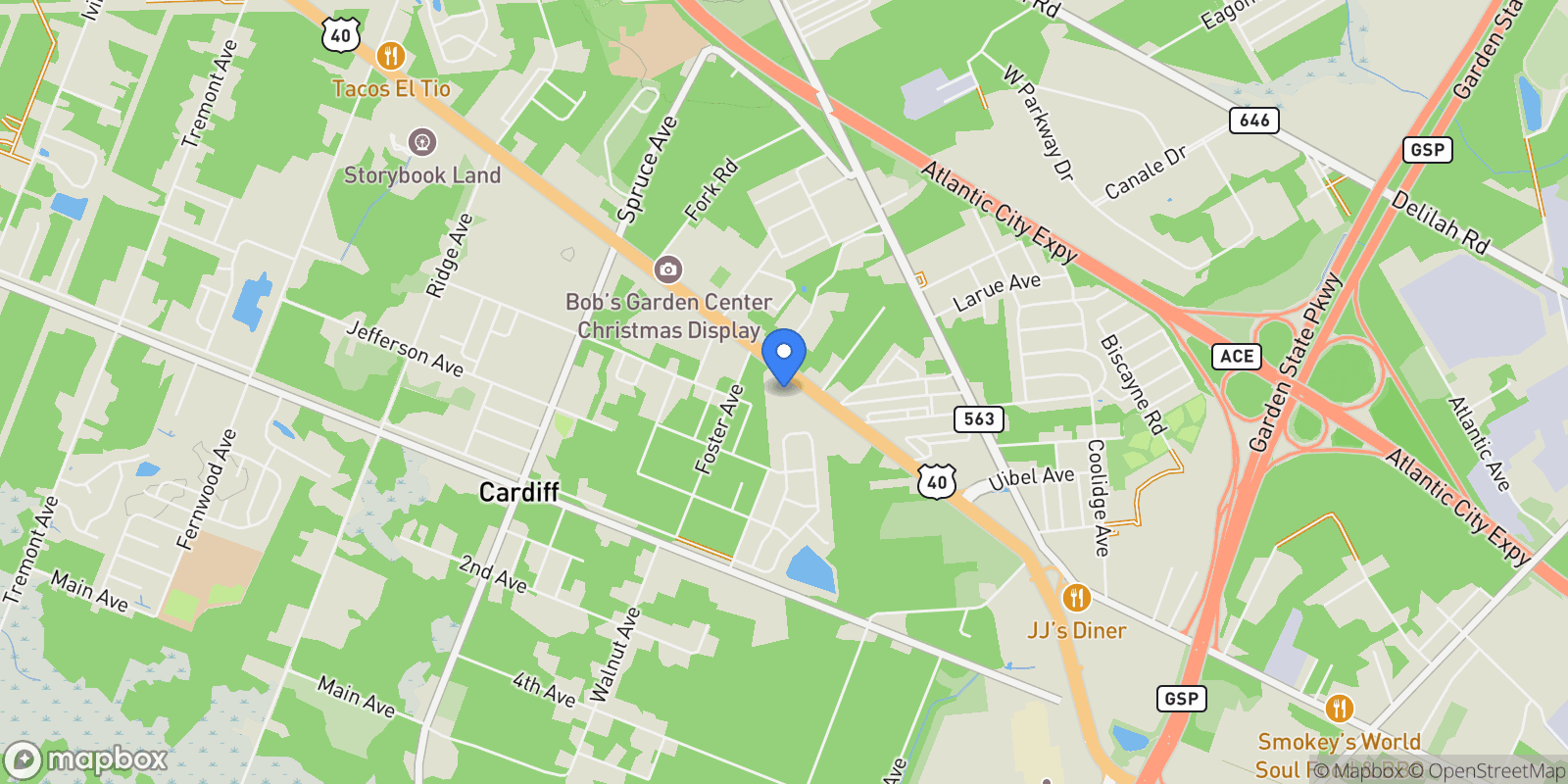 Map showing 6637 -6641 Black Horse Pike, Egg Harbor Township, NJ 08234, Egg Harbor Township, New Jersey, United States.