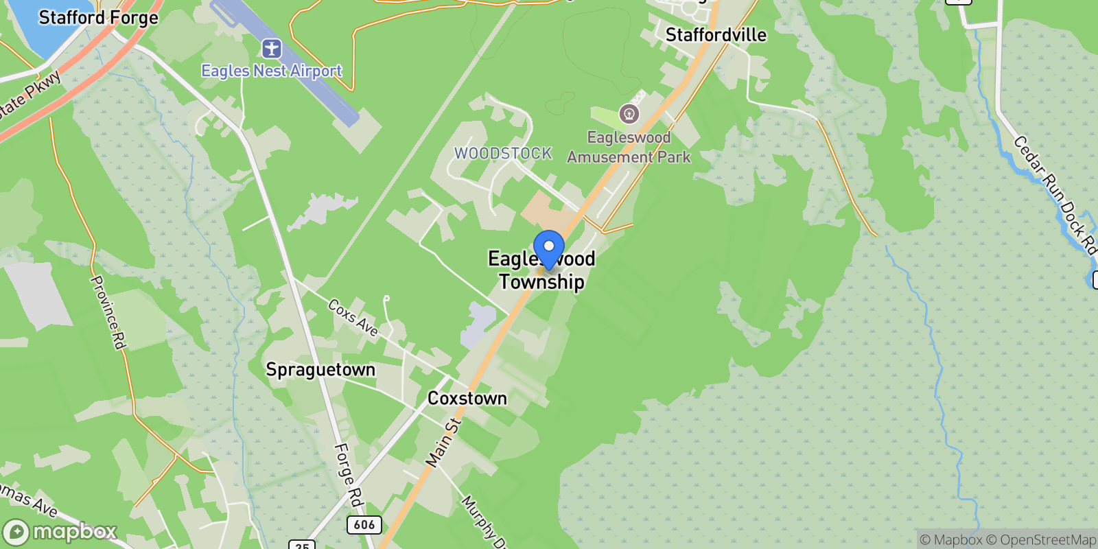 Map showing 9 EAGLE RIDGE LN LANE, WEST CREEK, NJ 08092, Stafford Township, New Jersey, United States.