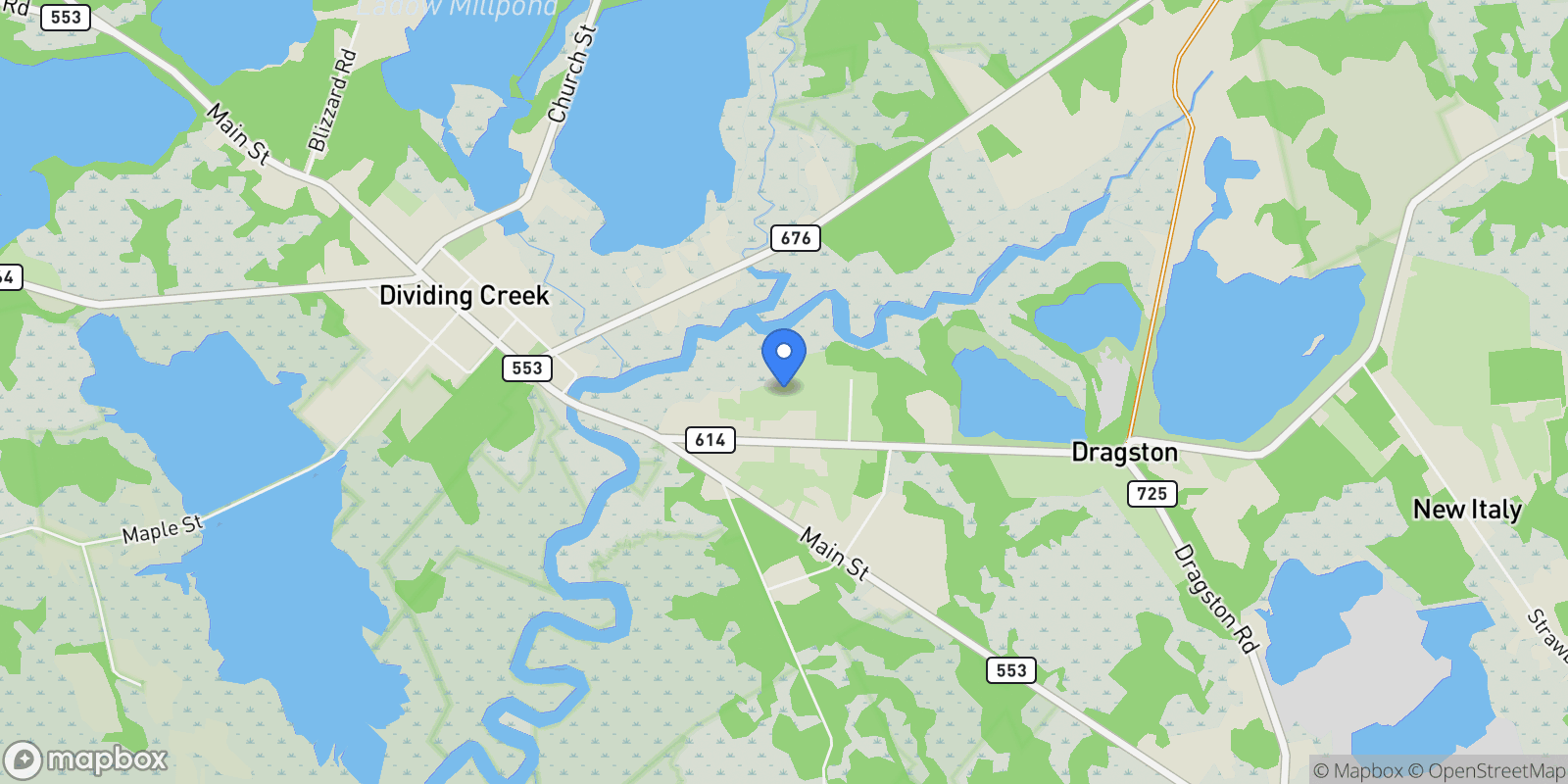 Map showing 1073 Dragston Road, Port Norris, NJ 08349, Port Norris, NJ, United States.