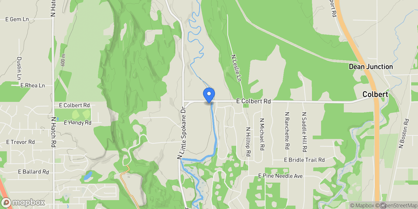 Map showing 2406 E Colbert Rd, Colbert, WA 99005, Colbert, Washington, United States.